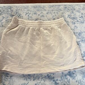 aerie Cream Elastic-Waist Mini Skirt